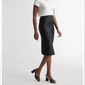 Quince black slip skirt